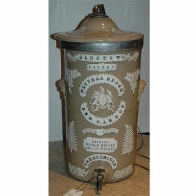 Lot 123 - Salt Glazed Ceramic Water Canister Mounted as...