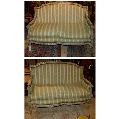 Lot 124 - Pair of Louis XVI Style Carved and Painted...