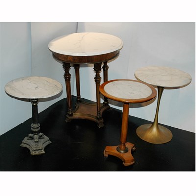 Lot 117 - Group of Five Marble Top Occasional Tables...