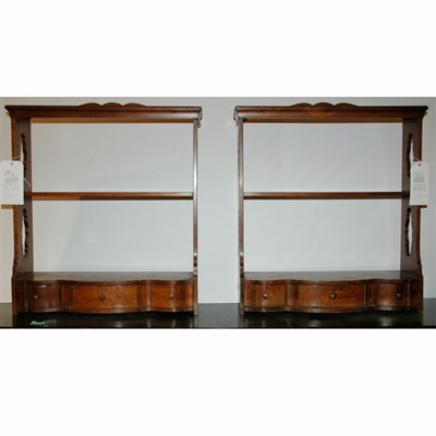 Lot 120 - Pair of Mahogany Two-Tier Hanging Shelves...