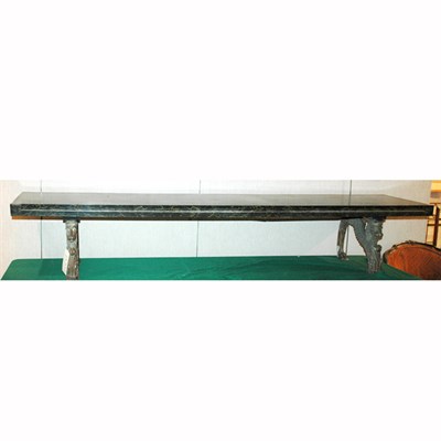 Lot 121 - Regency Style Faux Marble Top Bench Length 8...