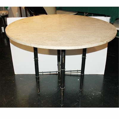Lot 124 - Marble Top Painted Metal Center Table Height...