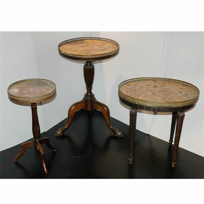 Lot 132 - Group of Three Marble Top Mahogany Occasional...