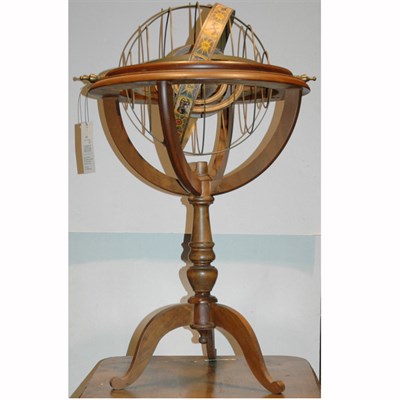 Lot 136 - Mahogany Zodiac Globe on Pedestal Height 32...