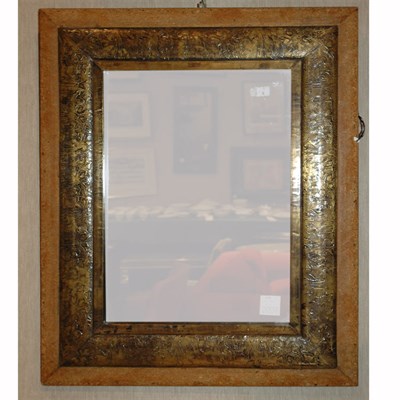 Lot 138 - Art Deco Style Brass and Cork Mirror Height 28...