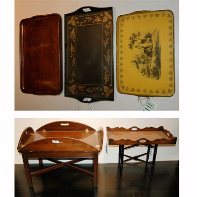 Lot 147 - Two Georgian Style Mahogany Butler's Trays on...