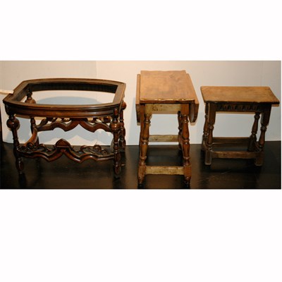 Lot 151 - Three Baroque Style Oak Side Tables Height of...