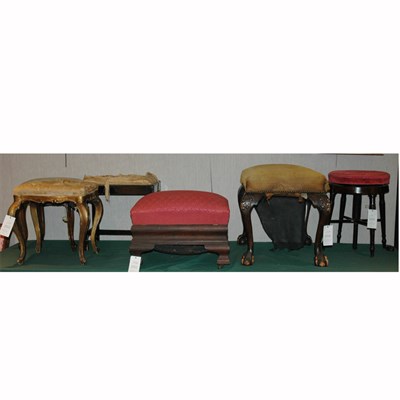 Lot 152 - Group of Seven Stools Including Georgian style...