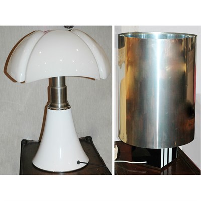Lot 156 - Two Modern Style Plastic and Metal Lamps...