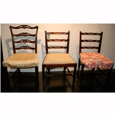 Lot 158 - Pair of Georgian Style Mahogany Ladder Back...