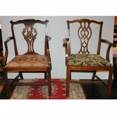 Lot 168 - Group of Five Georgian Style Armchairs
