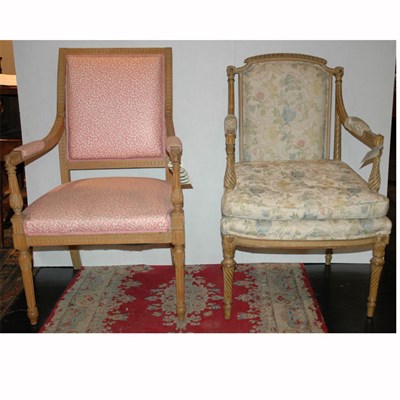 Lot 177 - Two Louis XVI Style Armchairs