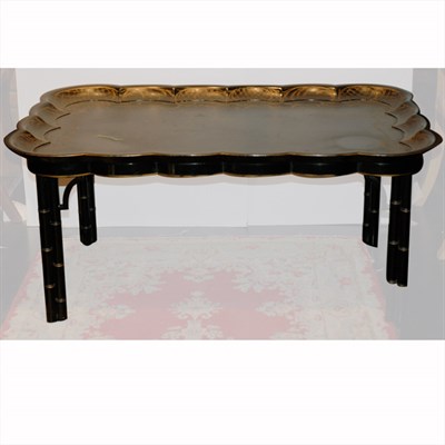 Lot 185 - Regency Style Gilt Decorated and Black Painted...