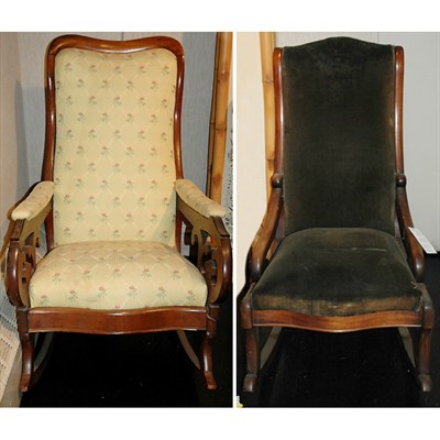 Lot 190 - Two Victorian Style Mahogany Rocking Chairs