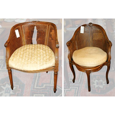 Lot 223 - Louis XV Style Walnut Caned Seat Bergere;...
