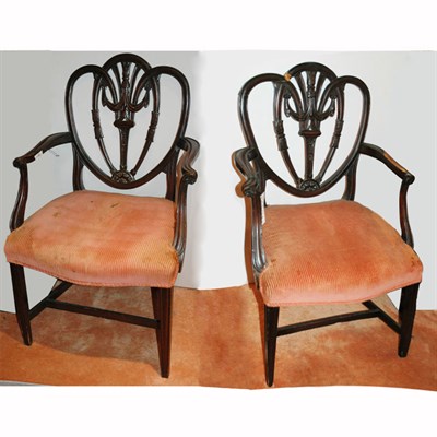 Lot 231 - Pair of George III Style Mahogany Armchairs