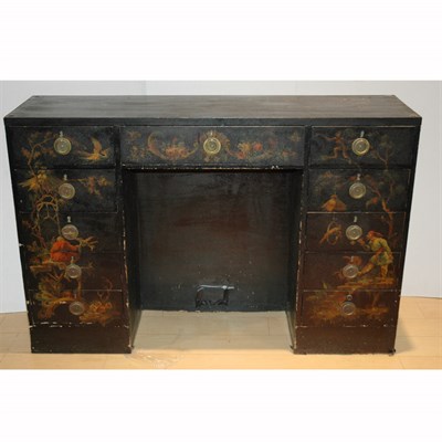Lot 232 - Chinoiserie Decorated Black Painted...