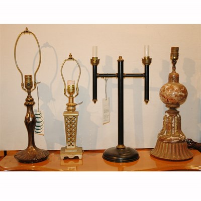Lot 253 - Group of Four Lamps Including an Art Nouveau...