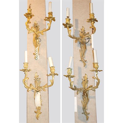 Lot 255 - Set of Four Louis XV Style Gilt-Bronze...