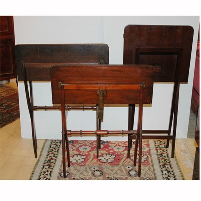 Lot 259 - Group of Three Mahogany Folding Tray Tables
