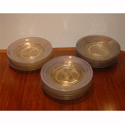 Lot 280 - Set of Eighteen Molded and Frosted Glass...