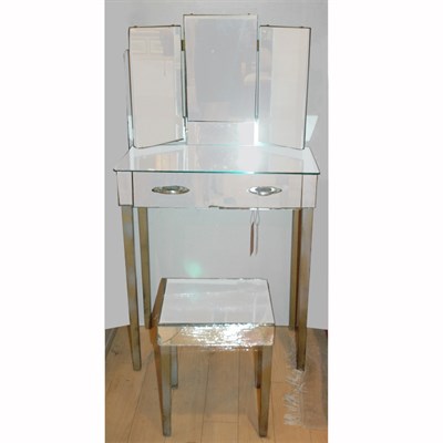 Lot 294 - Mirrored Dressing Table and Stool en Suite...