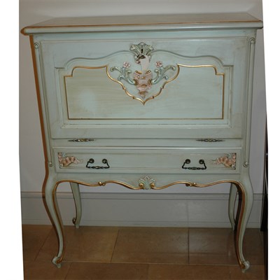 Lot 312 - Louis XV Style Painted Secretaire Height 47...