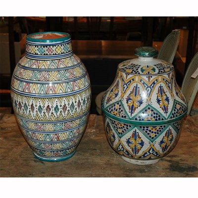 Lot 313 - Two Pottery Vases Height of taller 16 inches.