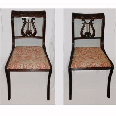 Lot 315 - Pair of American Empire Style Mahogany Side...