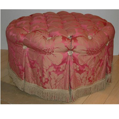Lot 320 - Victorian Style Tufted Upholstered Stool...