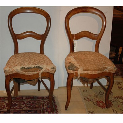 Lot 321 - Set of Five Continental Fruitwood Balloon Back...