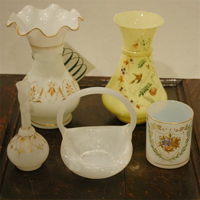 Lot 329 - Group of Glass Table Articles Including a pair...