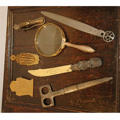 Lot 334 - Miscellaneous Group of Metal Desk Articles...