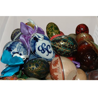 Lot 345 - Group of Eggs Including marble examples,...