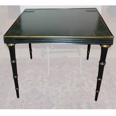 Lot 350 - Regency Style Green and Black Painted Games...