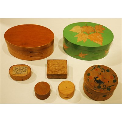 Lot 372 - Group of Seven Wood Trinket Boxes