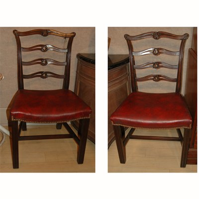 Lot 395 - Set of Four Georgian Style Mahogany Ladder...