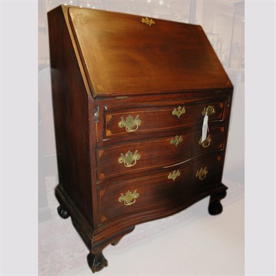 Lot 396 - Georgian Style Marquetry Inlaid Mahogany Slant...