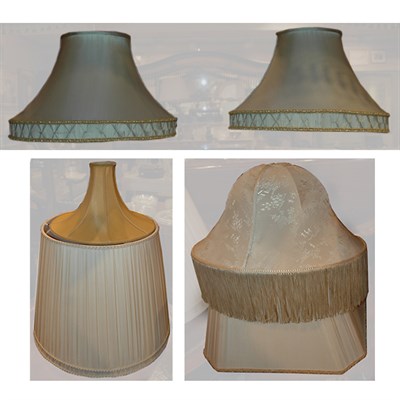 Lot 411 - Group of Twelve Silk Lamp Shades Including...