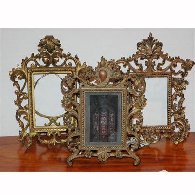 Lot 418 - Group of Five Rococo Style Metal Picture Frames