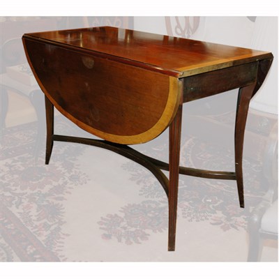 Lot 417 - Regency Style Mahogany Drop-Leaf Dining Table...