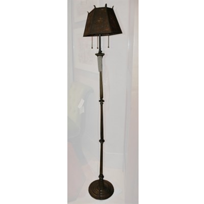 Lot 420 - Patinated-Metal Candlestick Floor Lamp Height...
