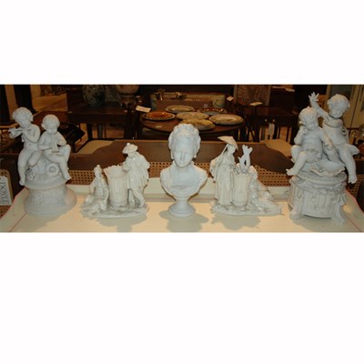 Lot 425 - Group of Four Continental Porcelain Figural...