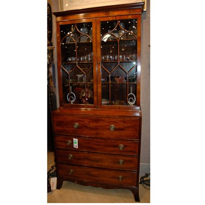 Lot 320 - George III Style Inlaid Mahogany Secretary...