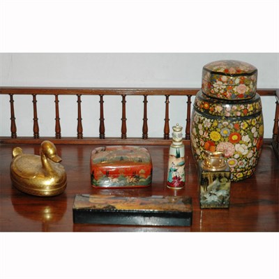 Lot 432 - Group of Papier Mache Articles Including boxes,...