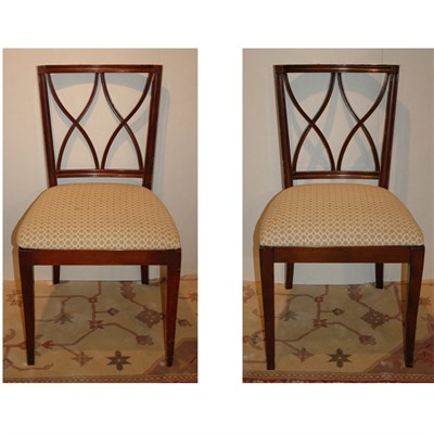 Lot 435 - Pair of Georgian Style Mahogany Side Chairs
