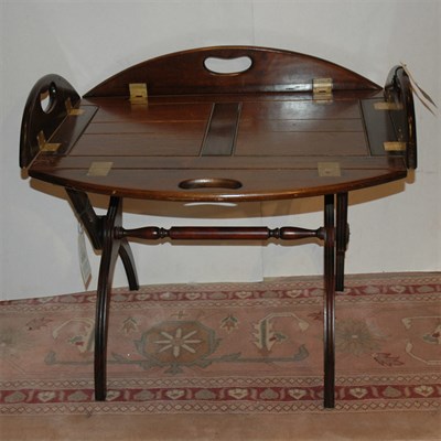 Lot 438 - Georgian Style Mahogany Butler's Tray on Stand