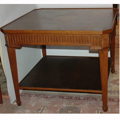Lot 439 - Neoclassical Style Walnut Two-Tier Side Table...