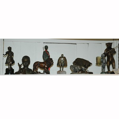 Lot 444 - Group of Ten Bronze and Other Figures...