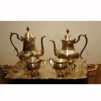 Lot 453 - Sheraton Silver Plated Four-Piece Tea and...